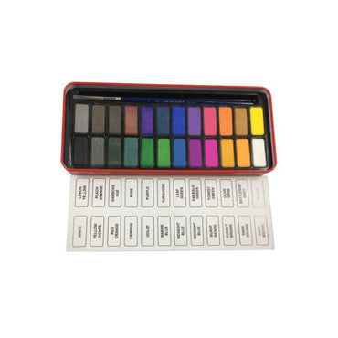 WaterColor Paints with Brushes Set of 24 The Stationers